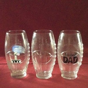 Set of 3 Football Glasses